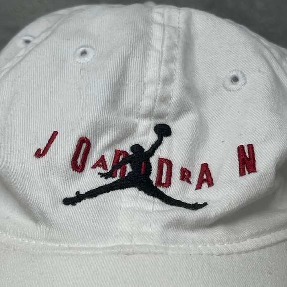 Nike Air Jordan Hat Child Size White 100% Cotton Adjustable Hook & Loop Back - Picture 2 of 12